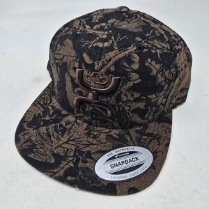 HOOEY Western Brown‎ Camo Snapback Baseball Cap Adjustable Flat Brim